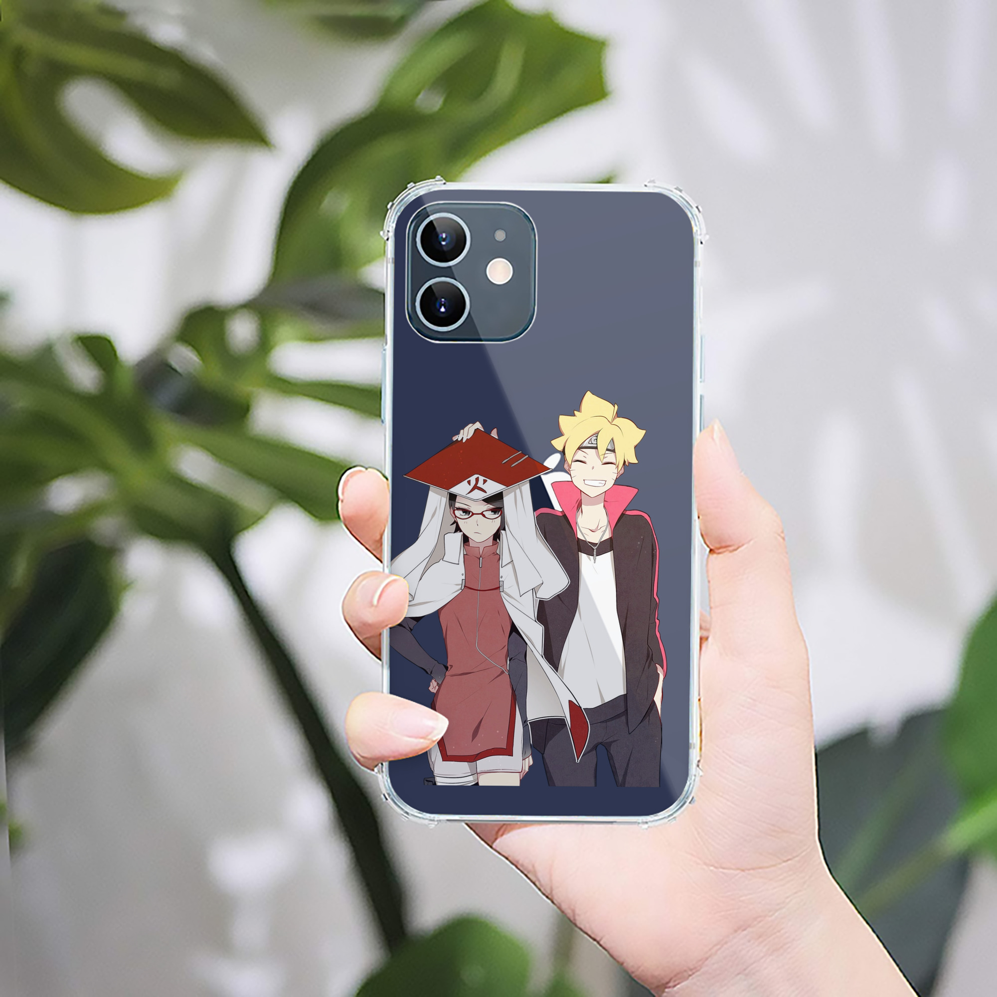 （画像用） NARUTO -ナルト- うちは サラダ Uchiha Sarada 【iPhone 12シリーズ対応】透明スマホケース（クリアソフトケース）